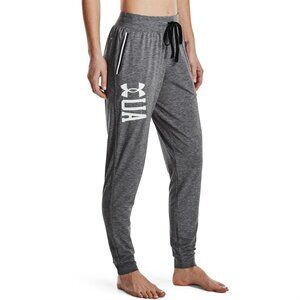 Under Armour Women's Heather Gray Joggers with White Accents Small